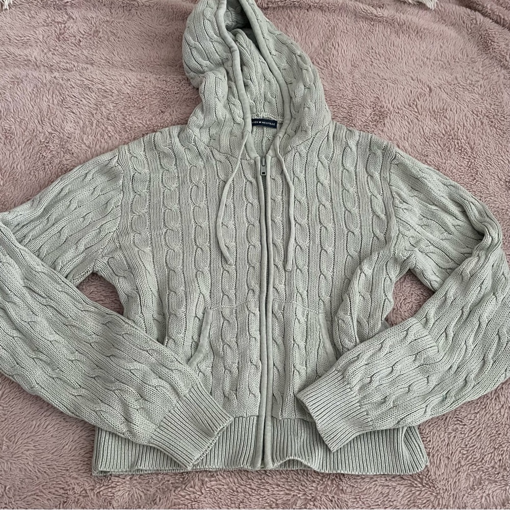 Brandy Melville Knit Zip up sweater